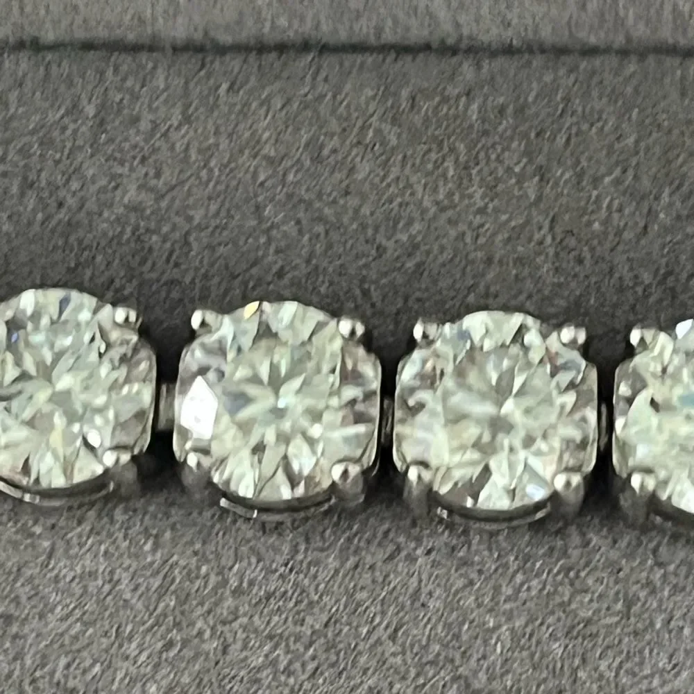Moissanite Tennis Bracelet 6.5mm White Gold Over 925 Silver VVS Colorless 7.5”